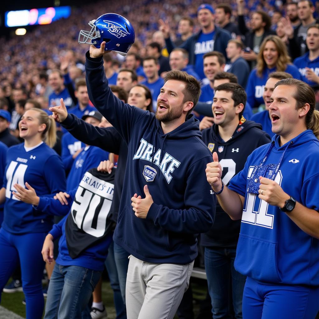 Drake University Football Fans Celebrating