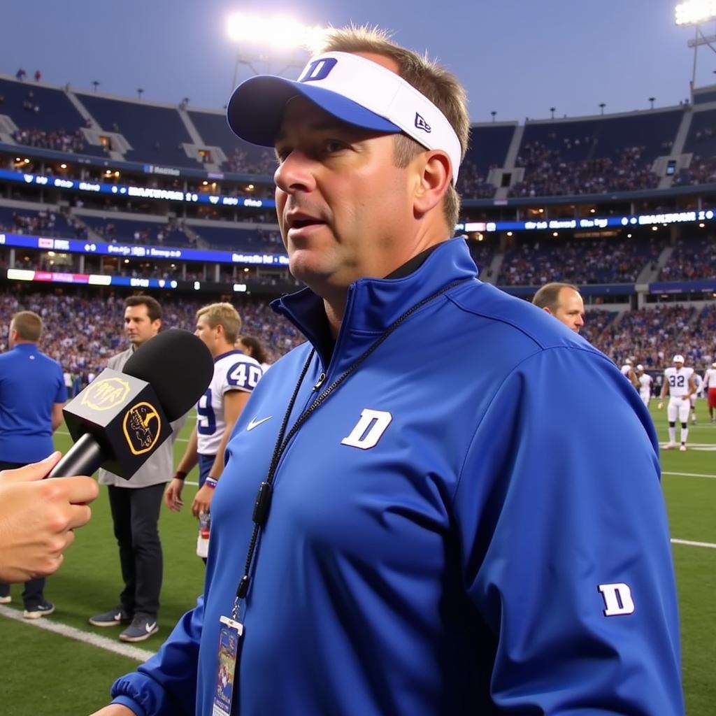 Duke Football Coach Post-Game Interview