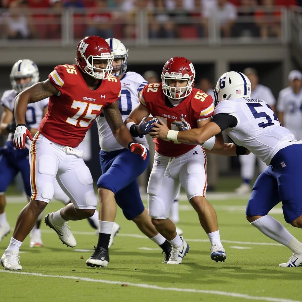 Duncanville High School Football Players on Field