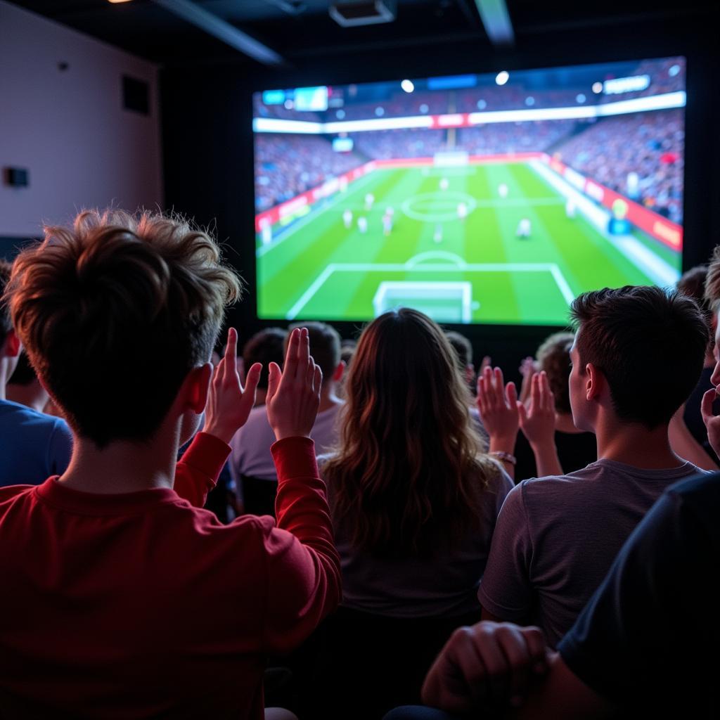 E-football Fans Watching Live 2x8 Match