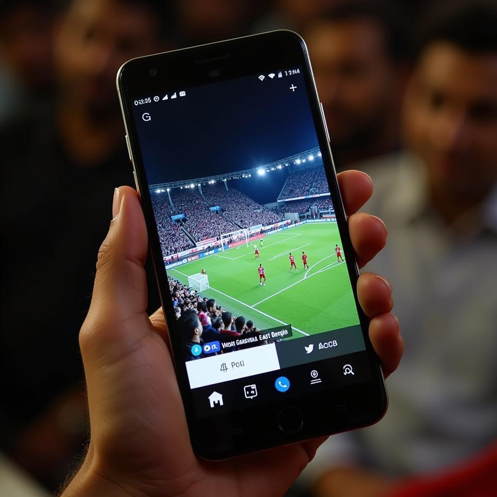 East Bengal live football match streaming on a mobile device