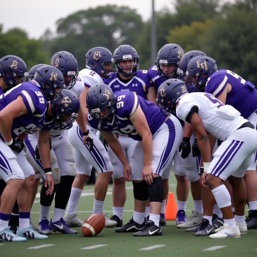 East Coweta Football Players Huddle