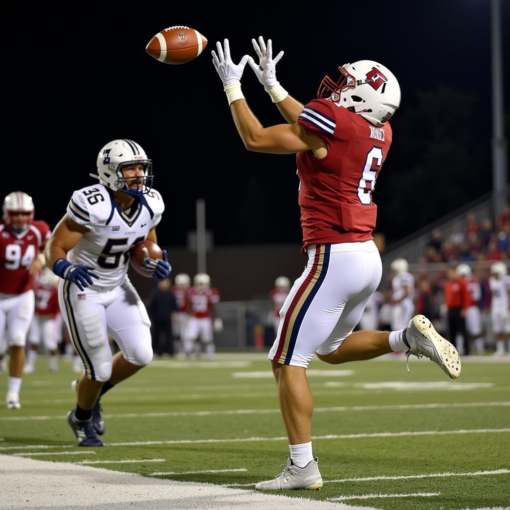 Eastern Illinois Football Player Scoring a Touchdown