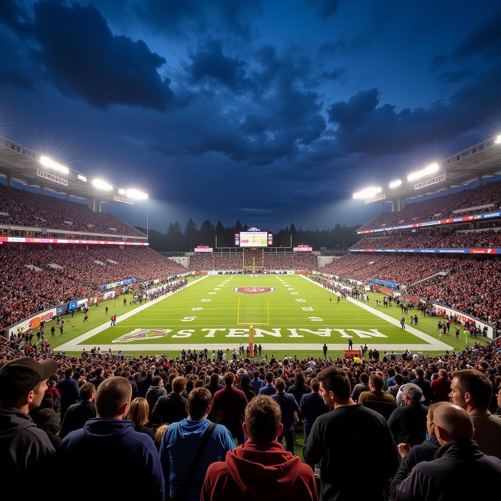 Eastern and Portland State Football Fans Cheering