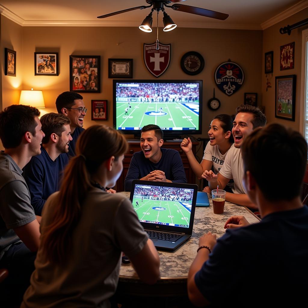 Eastside Catholic Football Fans Watching Live Stream