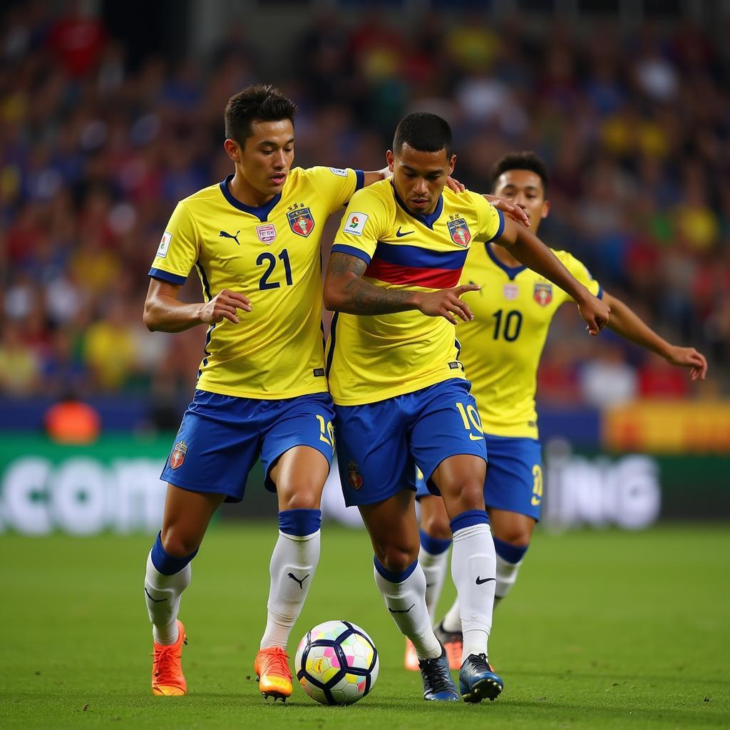 Ecuador National Team in Action during a Match