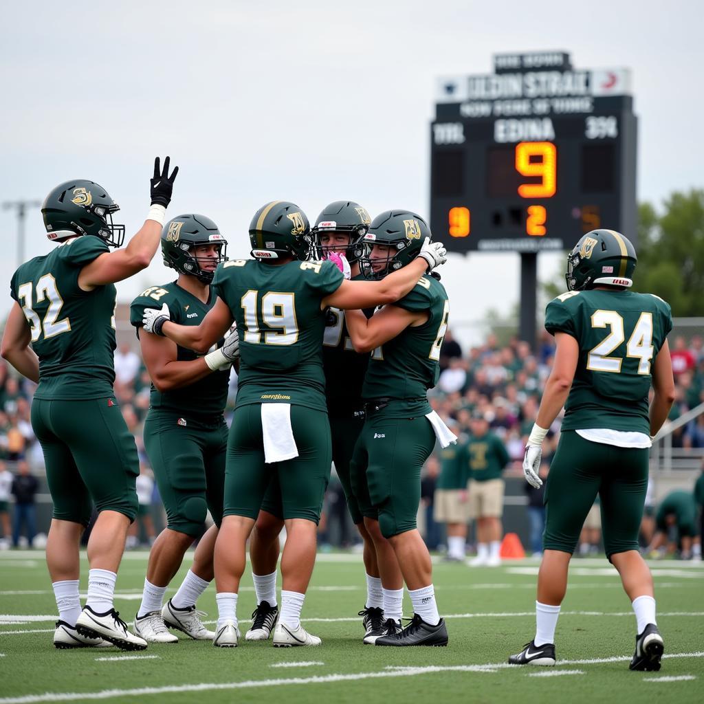 Edina Football Team Celebrating a Touchdown