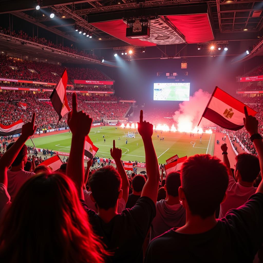 Egyptian Fans Celebrating in the Stands