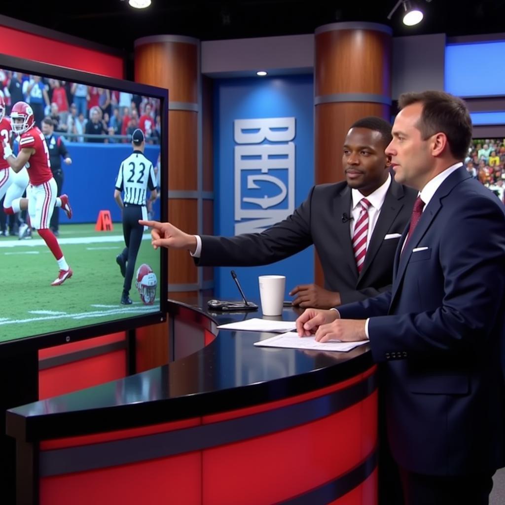 Emmanuel Acho analyzing a play on ESPN College Football Live