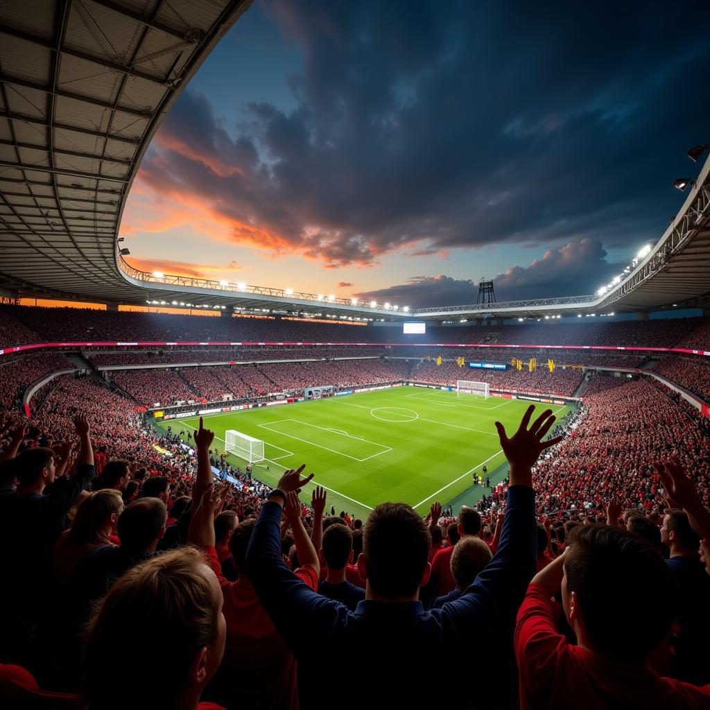 England and Sweden Fans at a Live Match