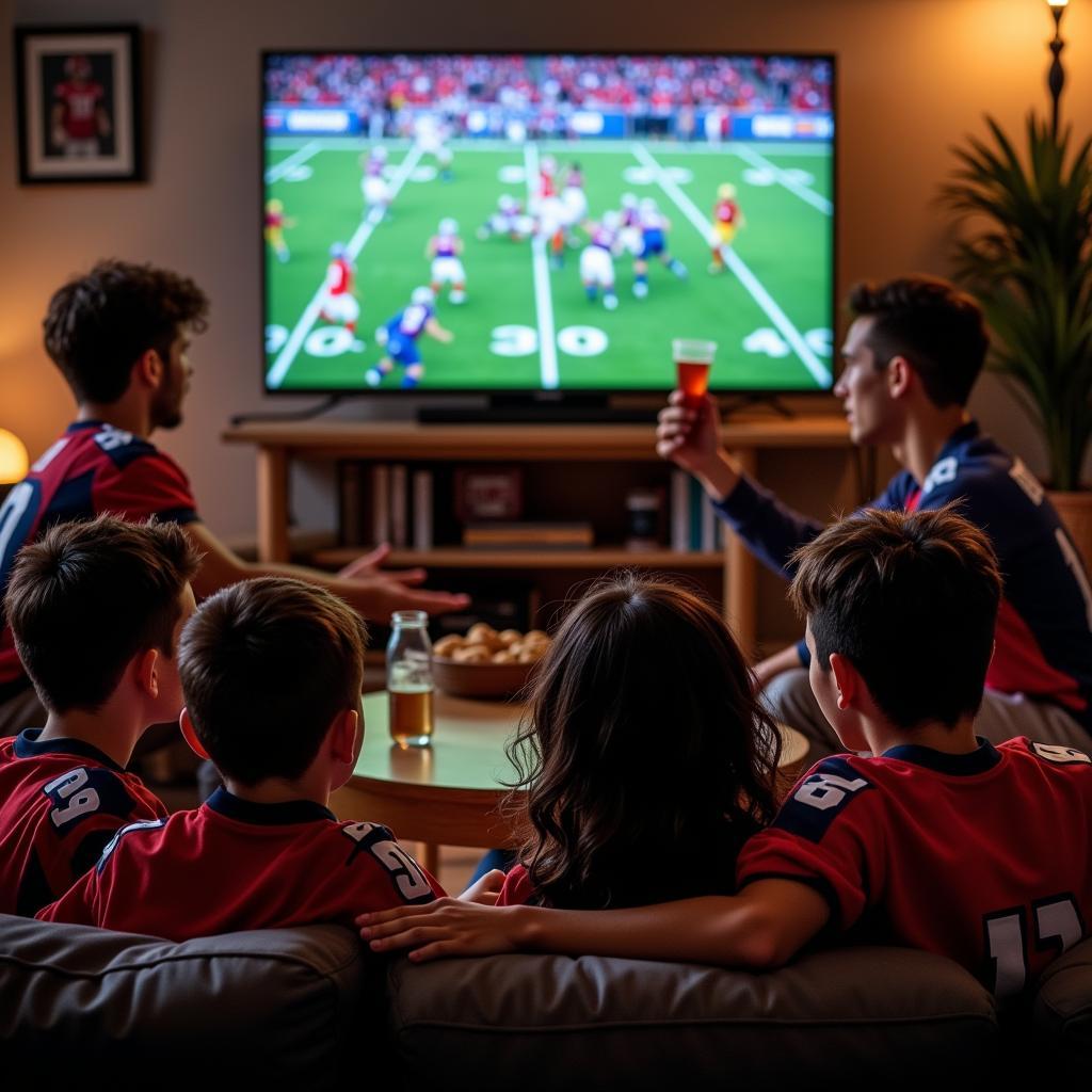 Watching the game with friends