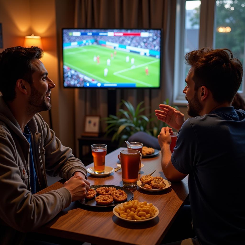 Enjoying the Argentina vs Spain live stream with friends