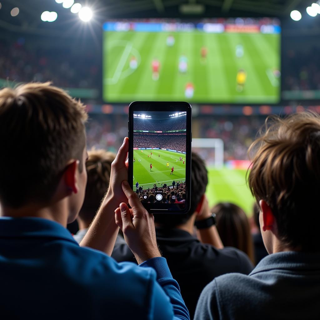 Fans Watching Epic Live Streaming Football on Mobile Devices