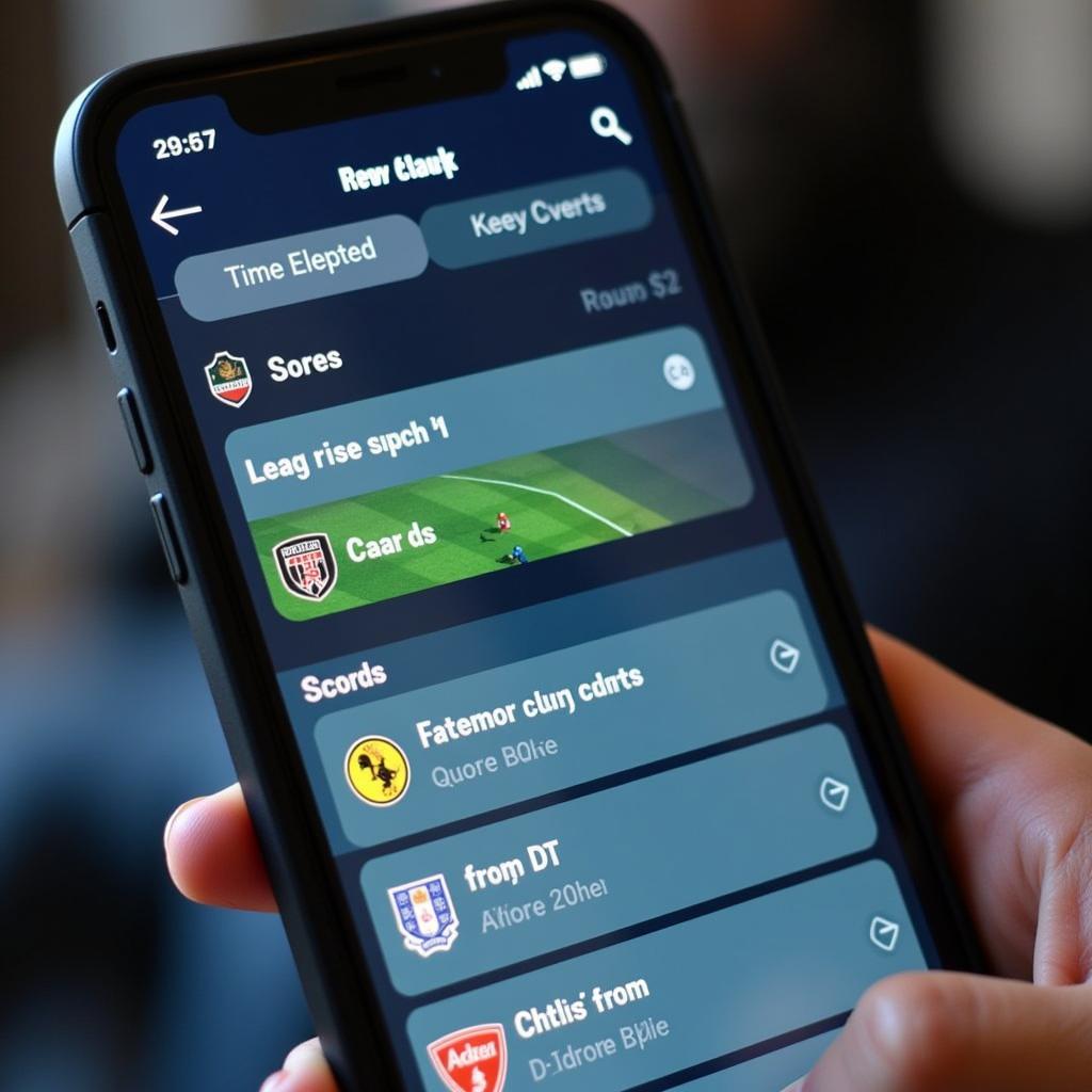 EPL Live Score Mobile App Interface