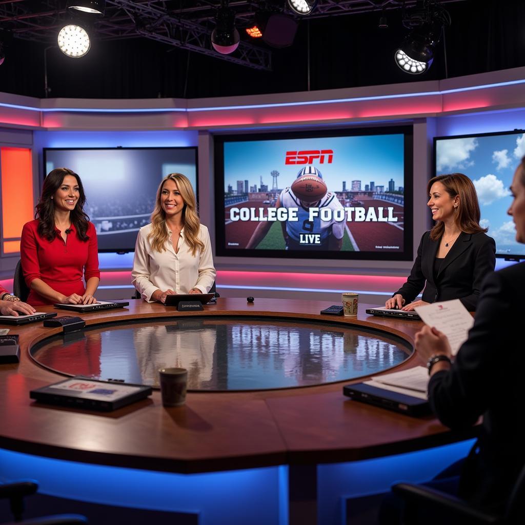 ESPN College Football Live Female Anchors on Set