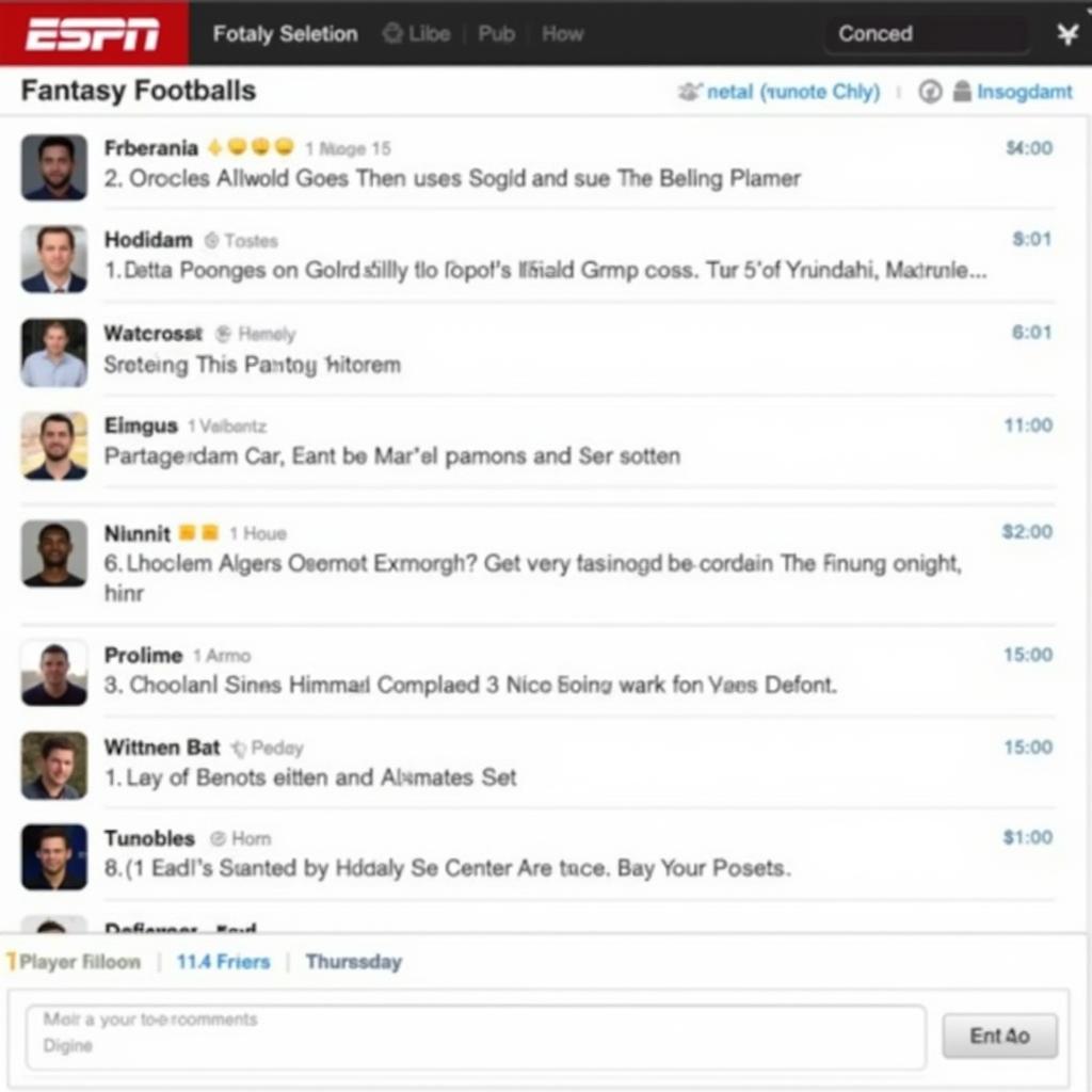 ESPN Fantasy Football Live Chat Interface