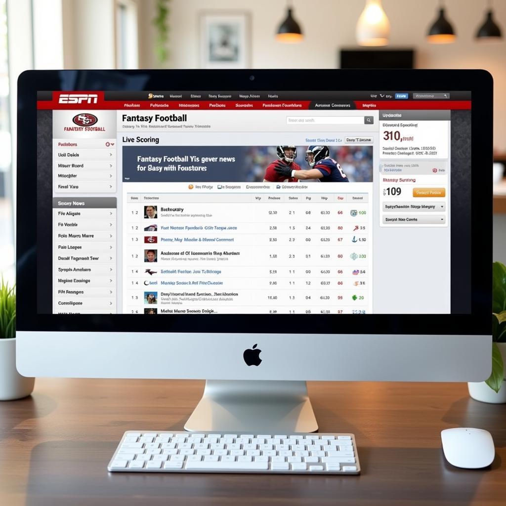 ESPN Fantasy Football Live Updates Desktop View