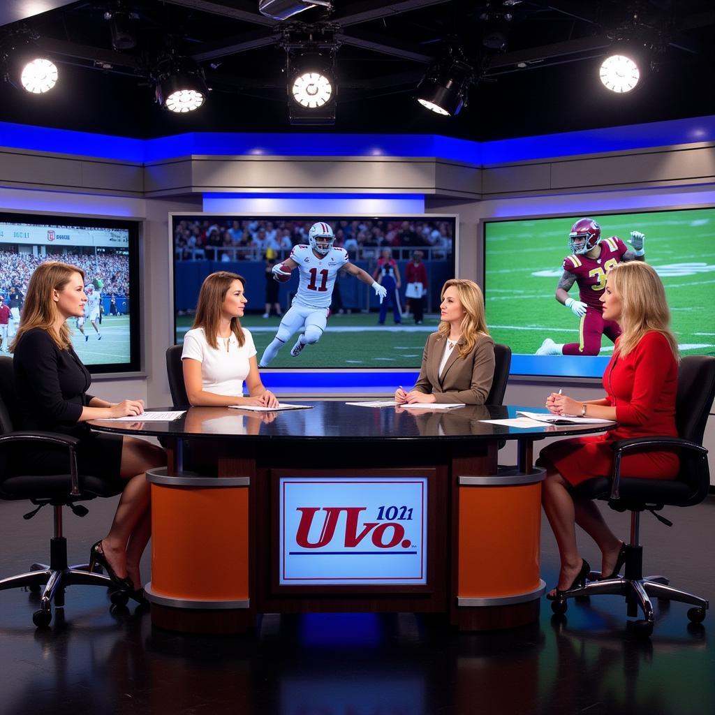 ESPN Female College Football Reporters in the Studio