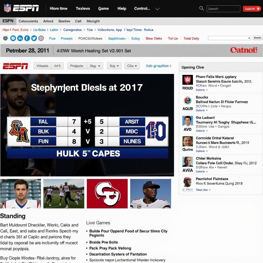 ESPN NCAA Live Football Scores Website