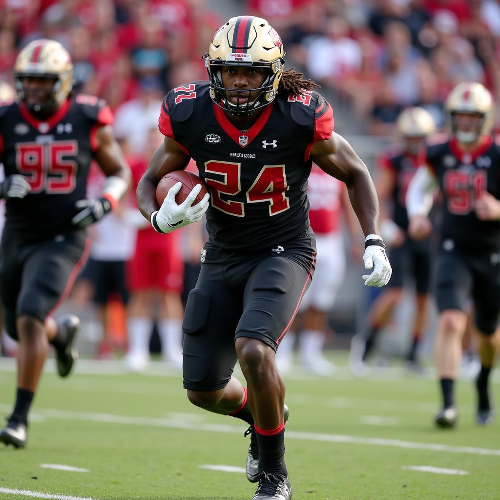 Euless Trinity Football Player Running with the Ball