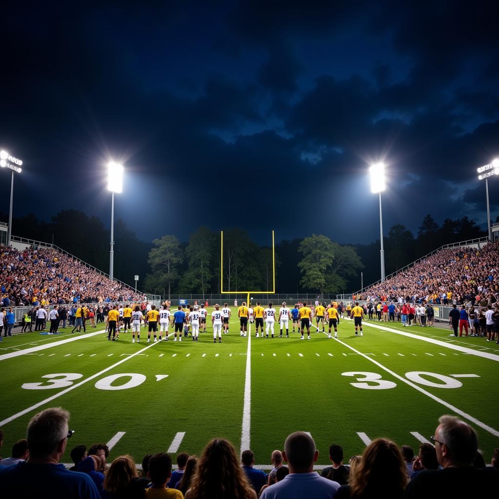 Evansville High School Football Rivalry Game Under the Lights