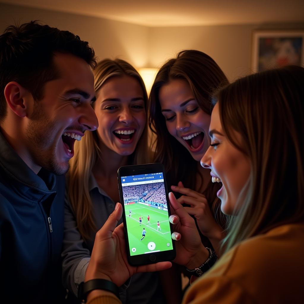 Fans Watching Football Live Stream on Facebook