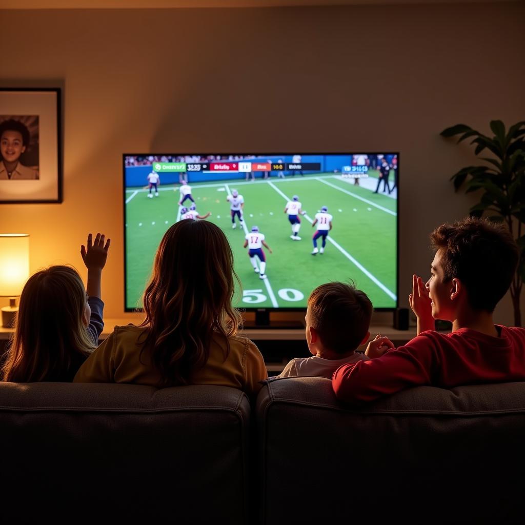 Family Watching NFL Game Together on Hulu