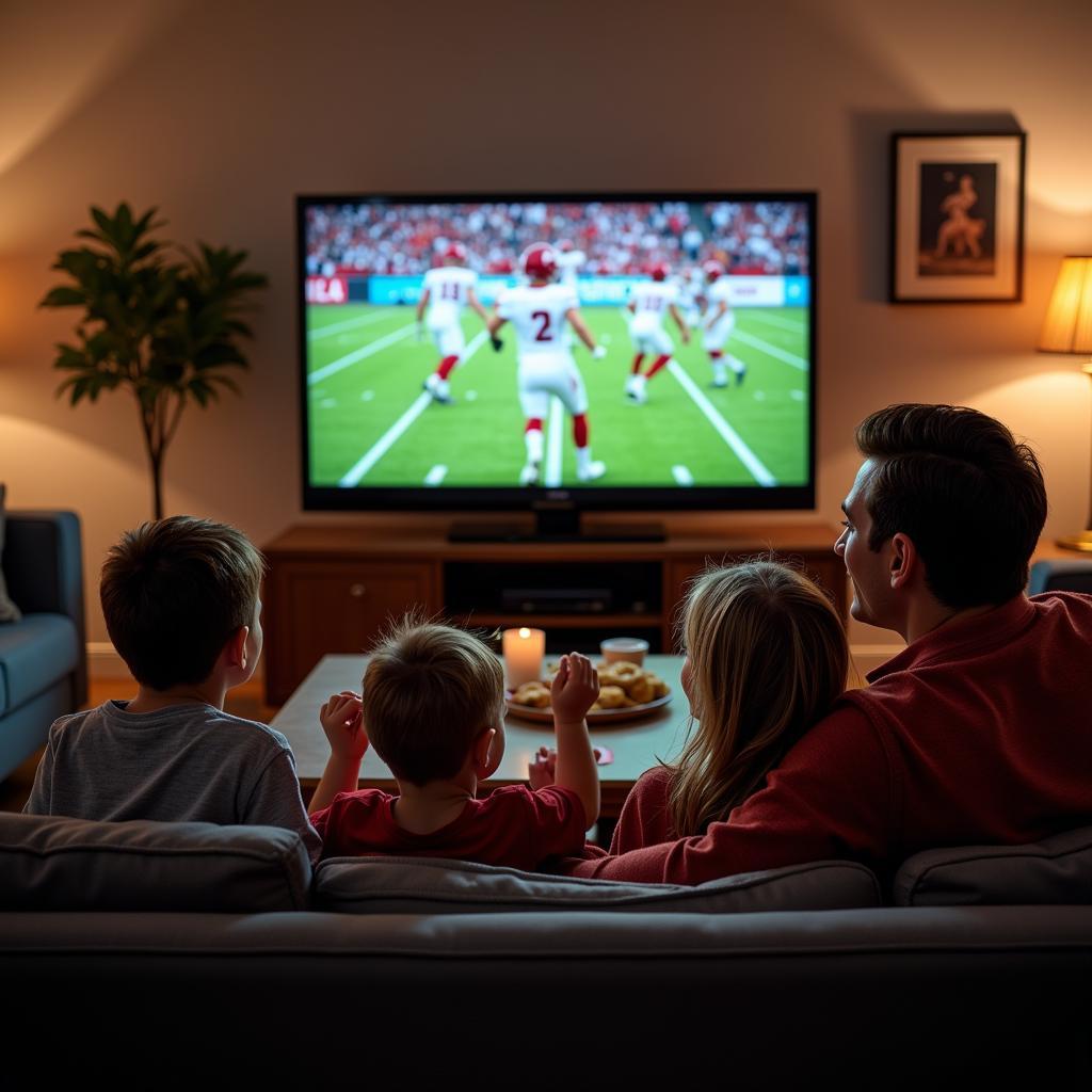 Family Watching Derby High School Football Live Stream