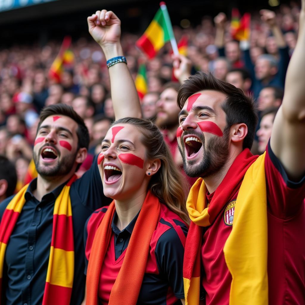 Fan Celebration at a European Football Match