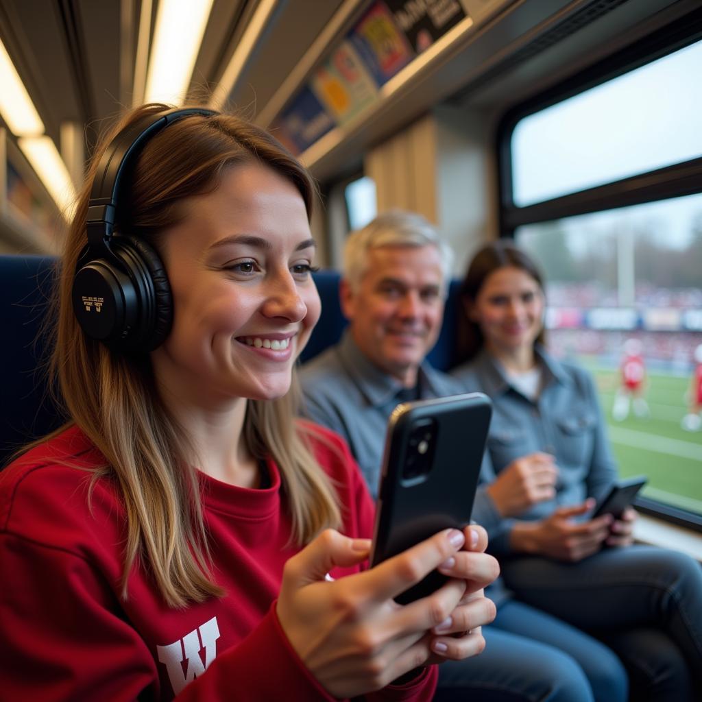 Fan Enjoying Badger Football Radio