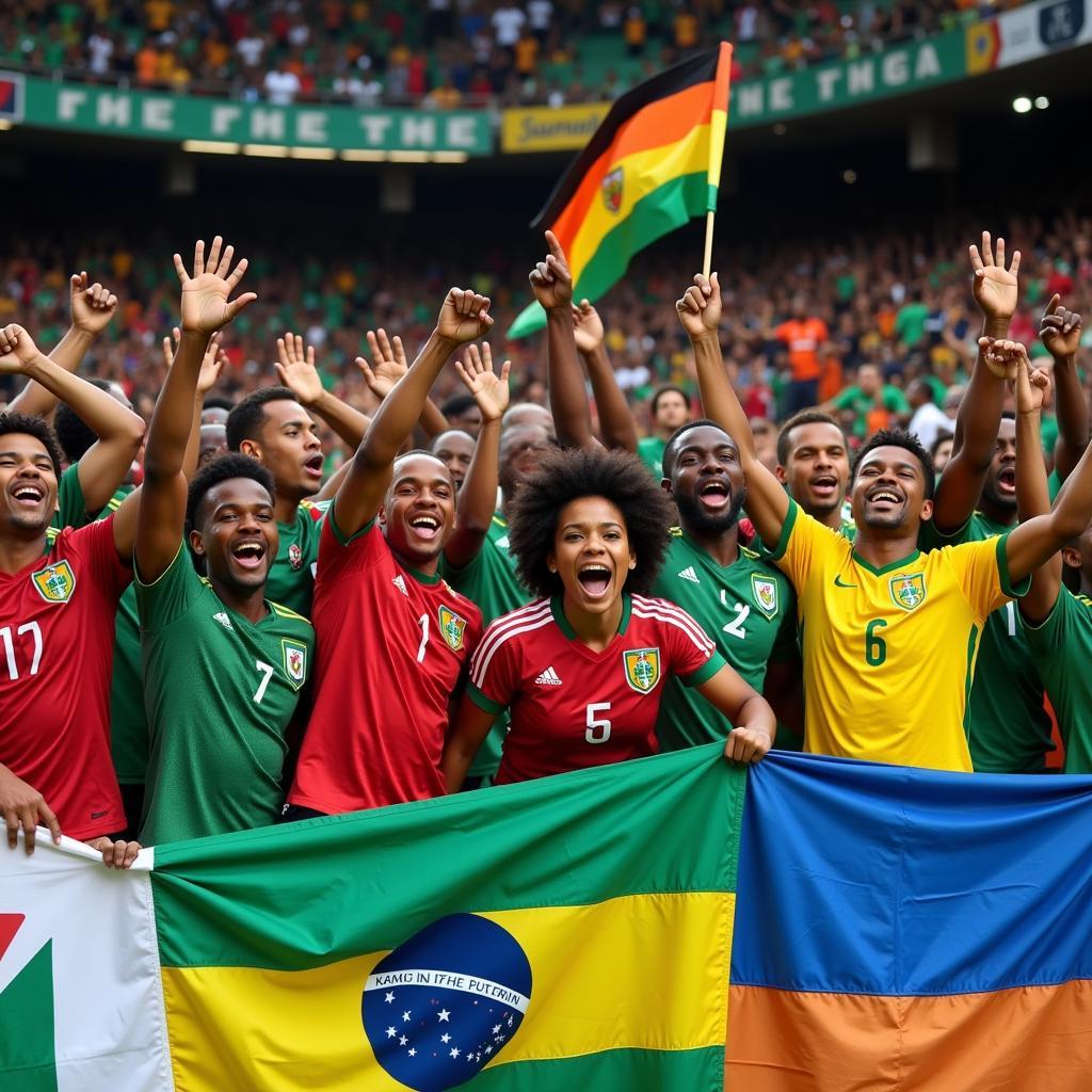 Fans celebrate during AFCON 2019