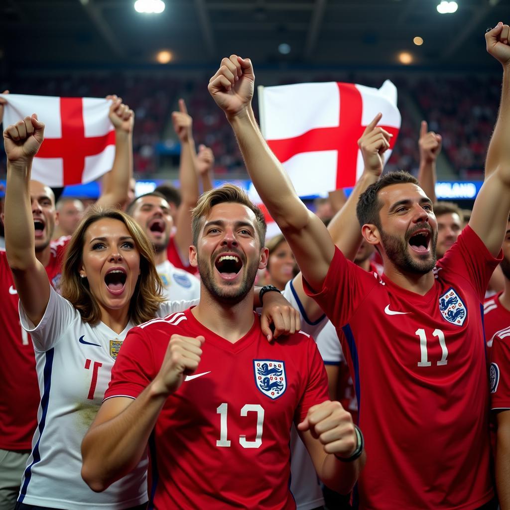 Fans Celebrating England Football Victory