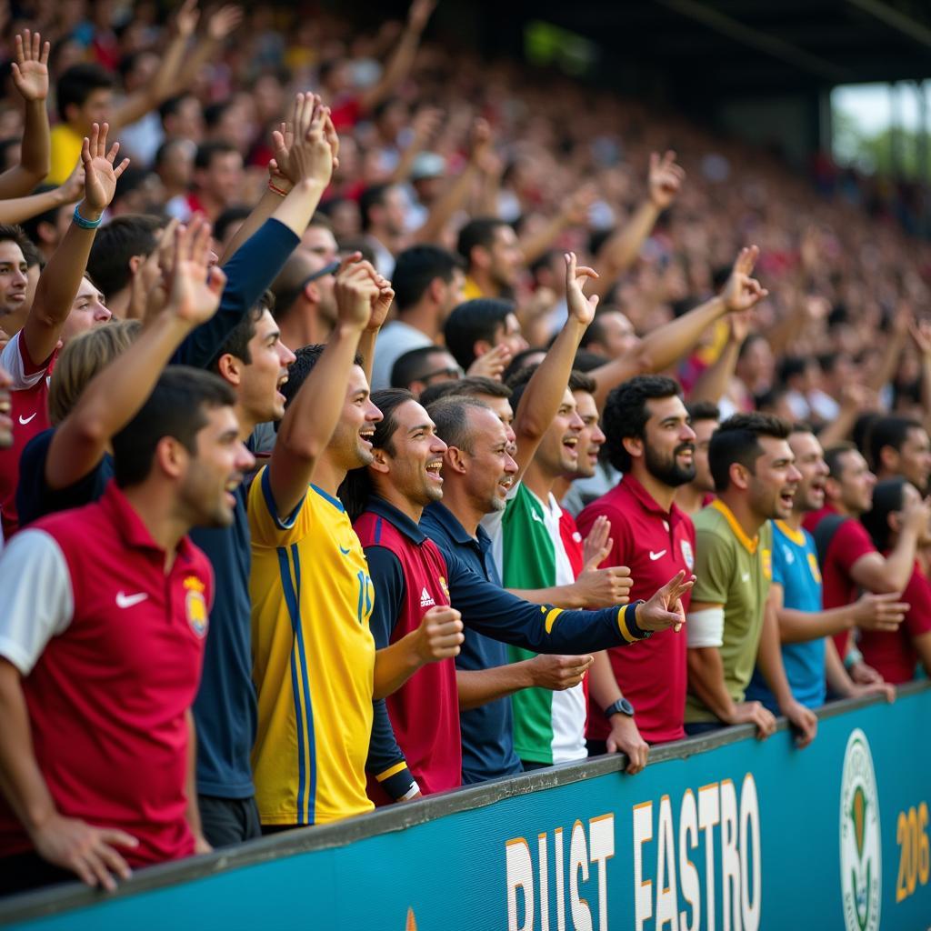 Fans celebrating a goal during the Football Mondial 2018