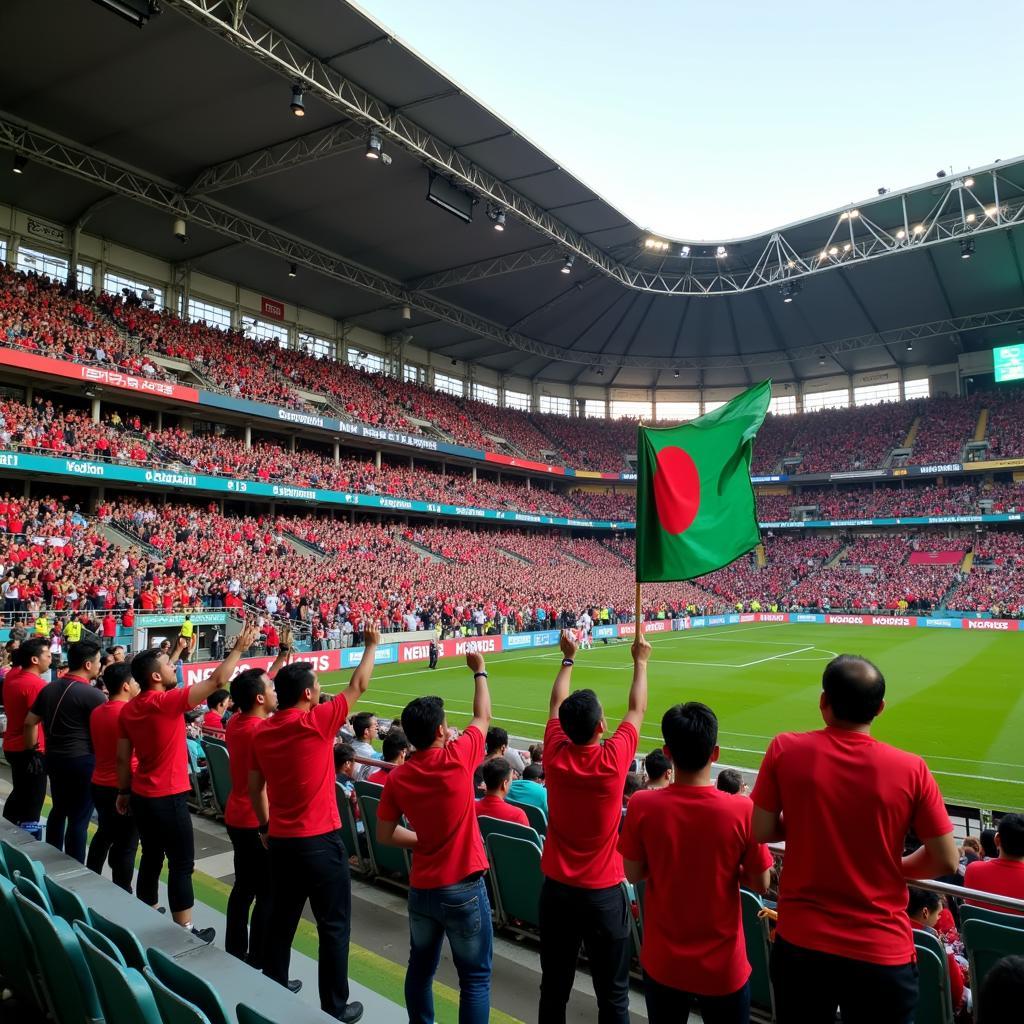 Fans Cheering at Bangladesh vs North Korea Match