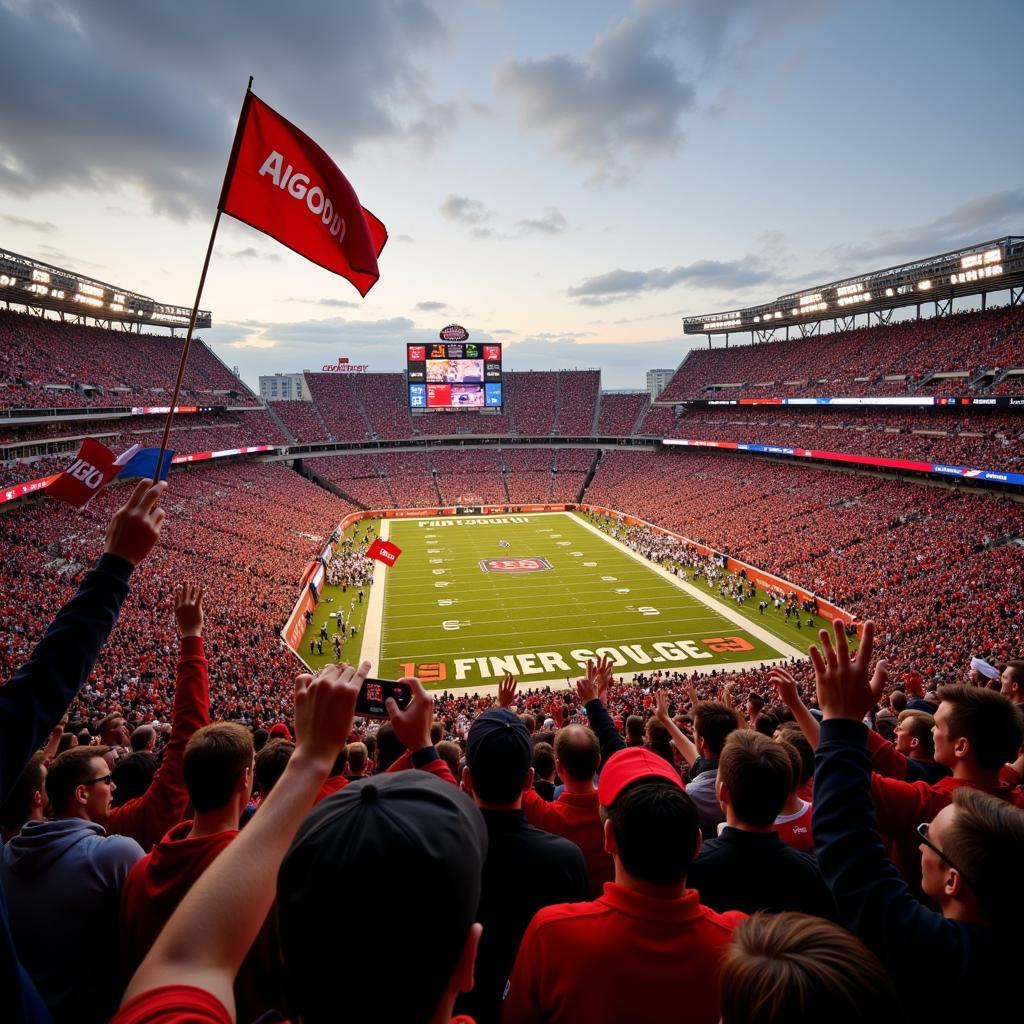 Fans Cheering During Giants Football Game