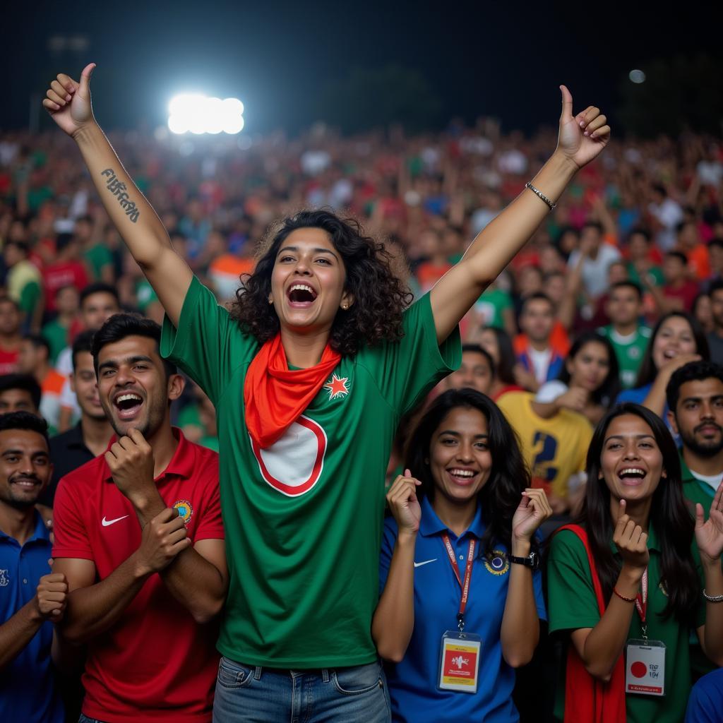 Fans Watching Bangladesh-India Football