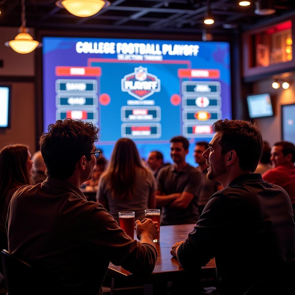 Fans Watching College Football Playoff Selection Show