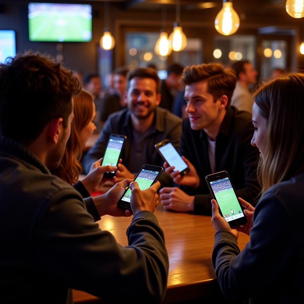 Fans Watching Football on Mobile Devices