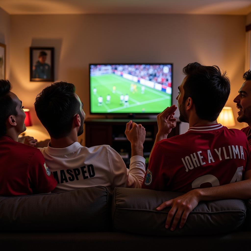 Fans Watching Football on TV