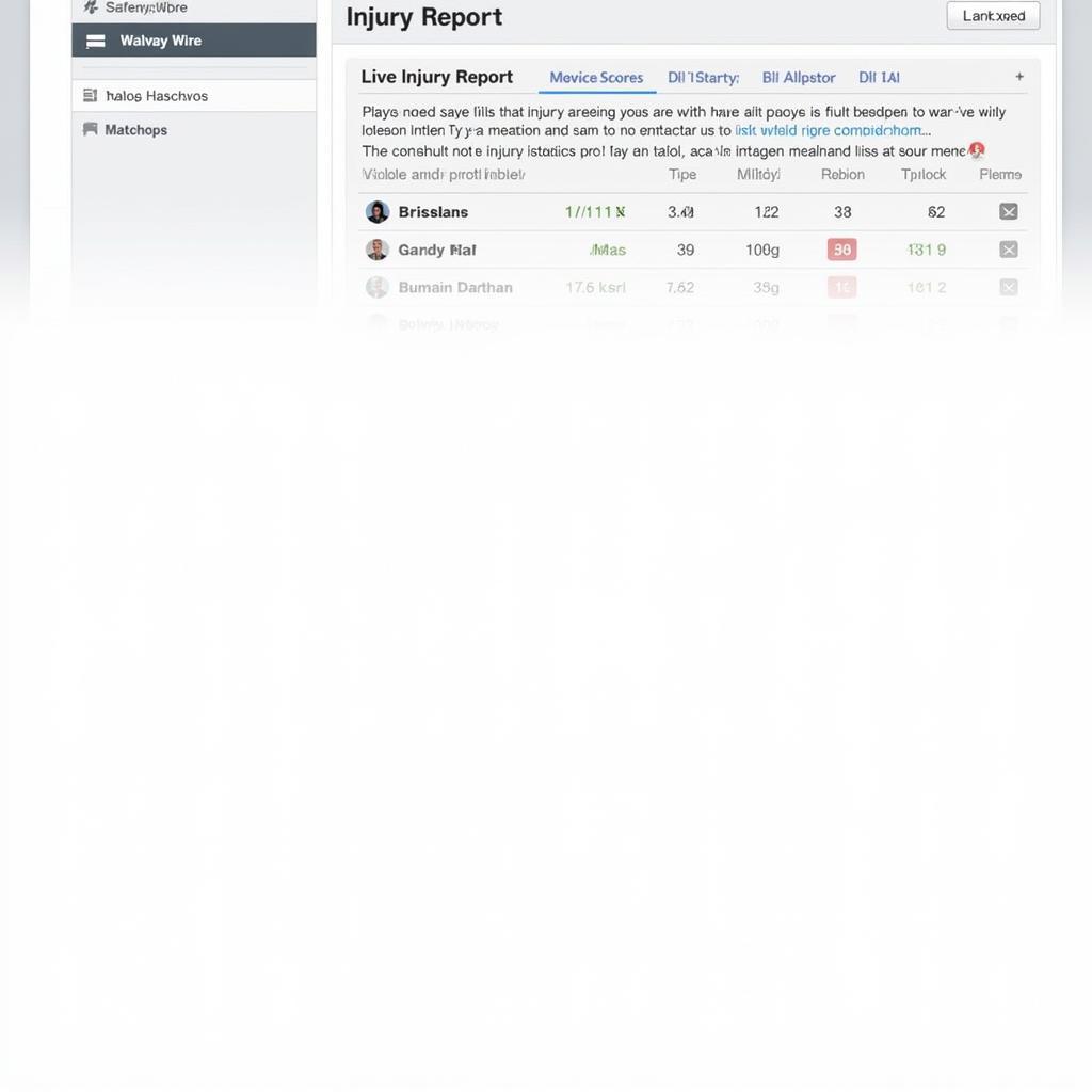 Fantasy Football Injury Report Dashboard