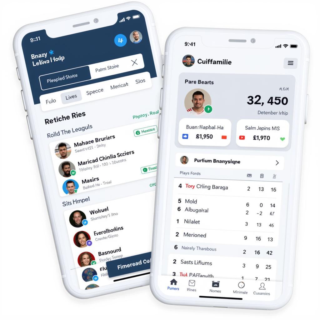 Fantasy Football Live Scoring App Interface