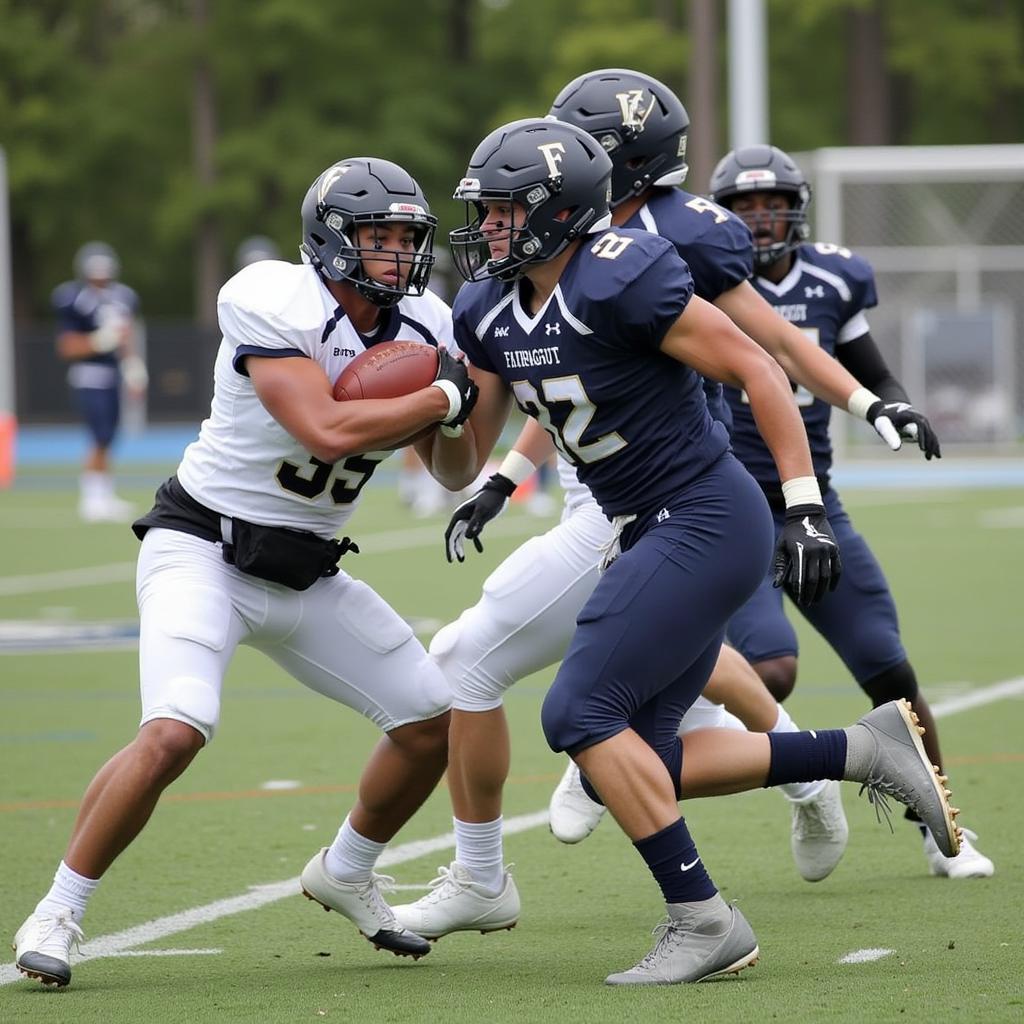 Farragut High School Football Players in Action During a Game