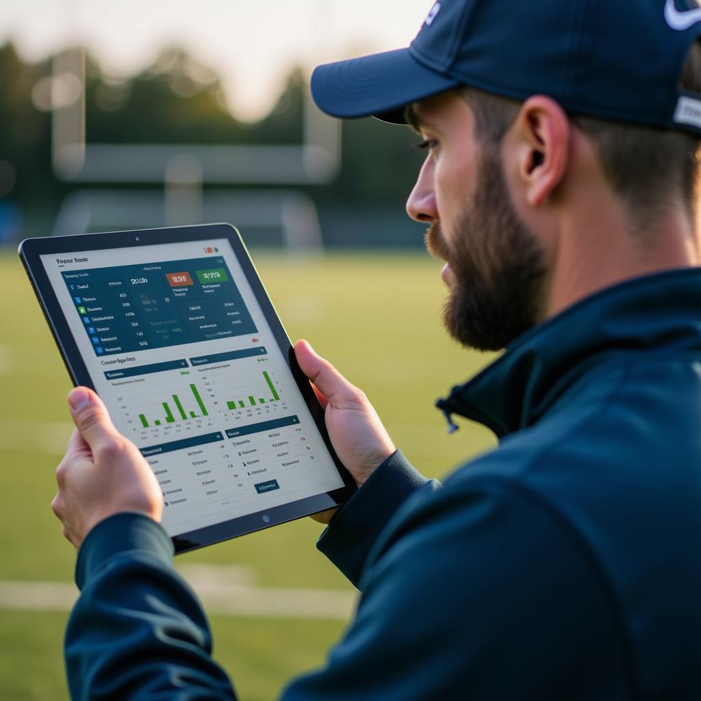 FCS Football Coach Analyzing Live Stats