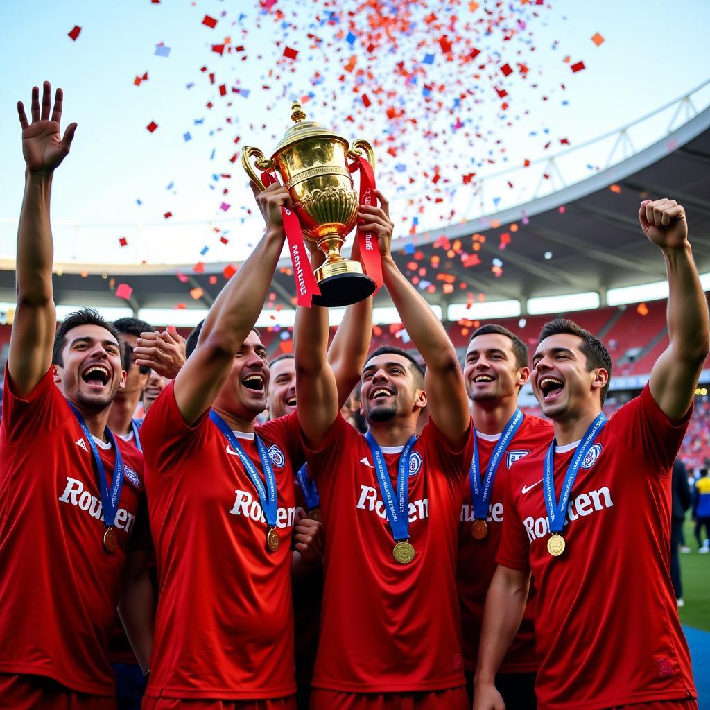 Federation Cup 2015 Winning Team Lifts the Trophy