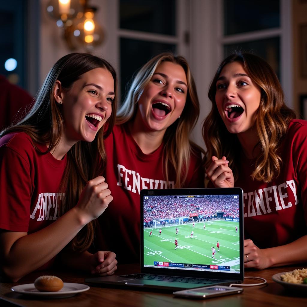 Fenwick High School Fans Watching Live Stream