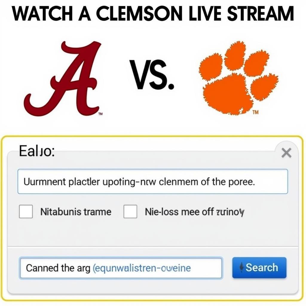 Finding an Alabama vs Clemson Football Live Stream: The image shows a person on their laptop searching various sports streaming websites and apps, highlighting the various options available to watch the game live.