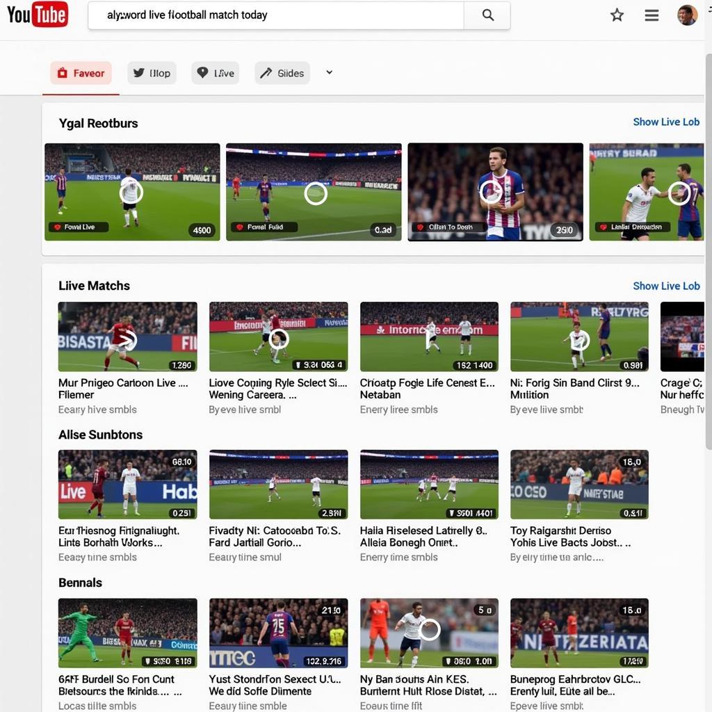 Finding Live Football Matches on YouTube