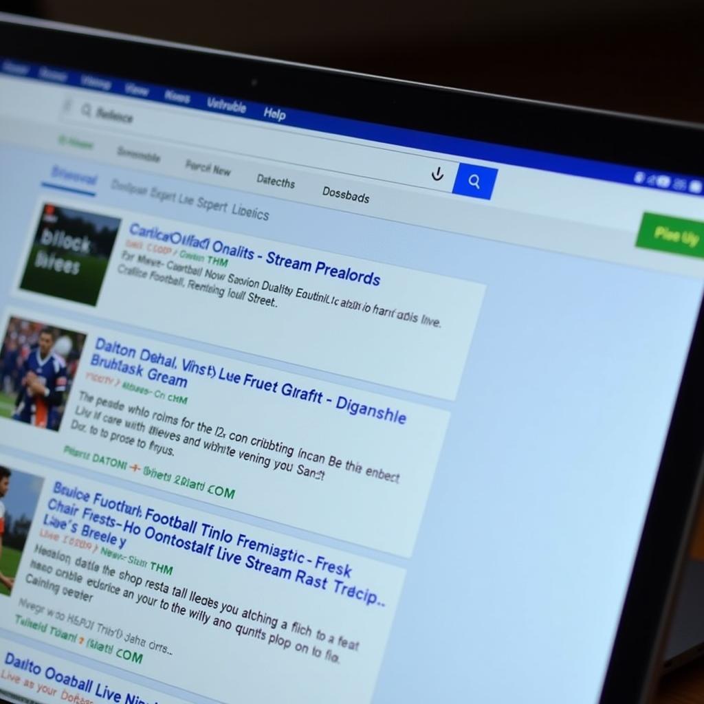 Searching for Dalton Football Live Streams on a Laptop