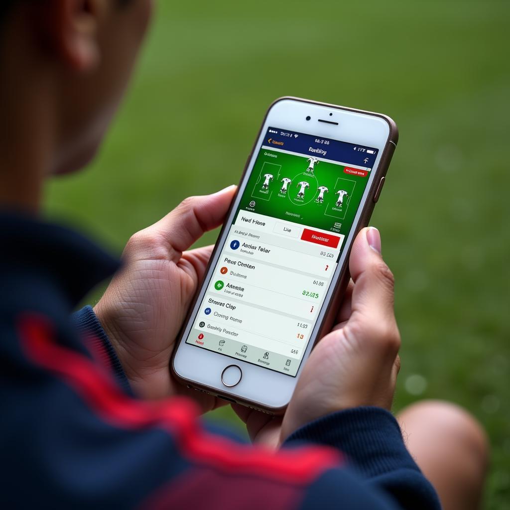 Managing a five live fantasy football team on a mobile app