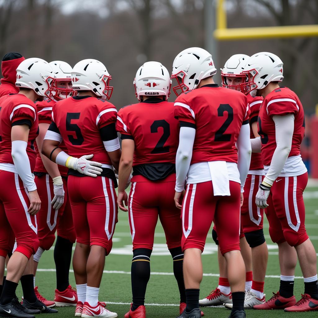 Fond du Lac Cardinals Football Team Huddle